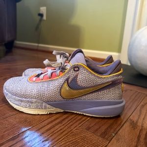 LeBron 20 Purple and Gold Basketball shoes